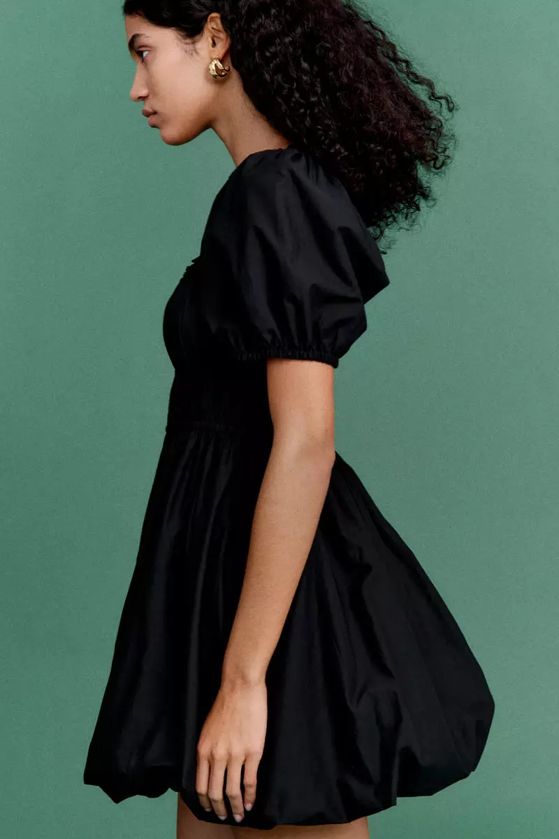 Bubble-hem cotton dress