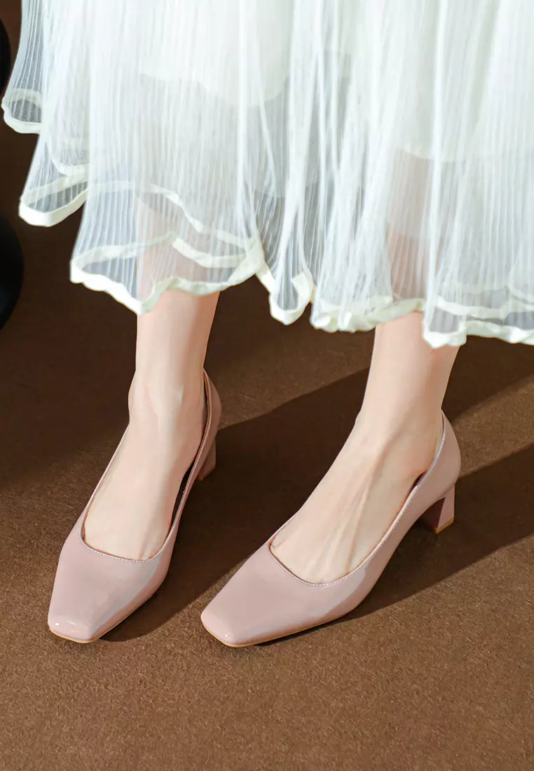 5CM Square Toe Patent Leather Pumps BY2355-3
