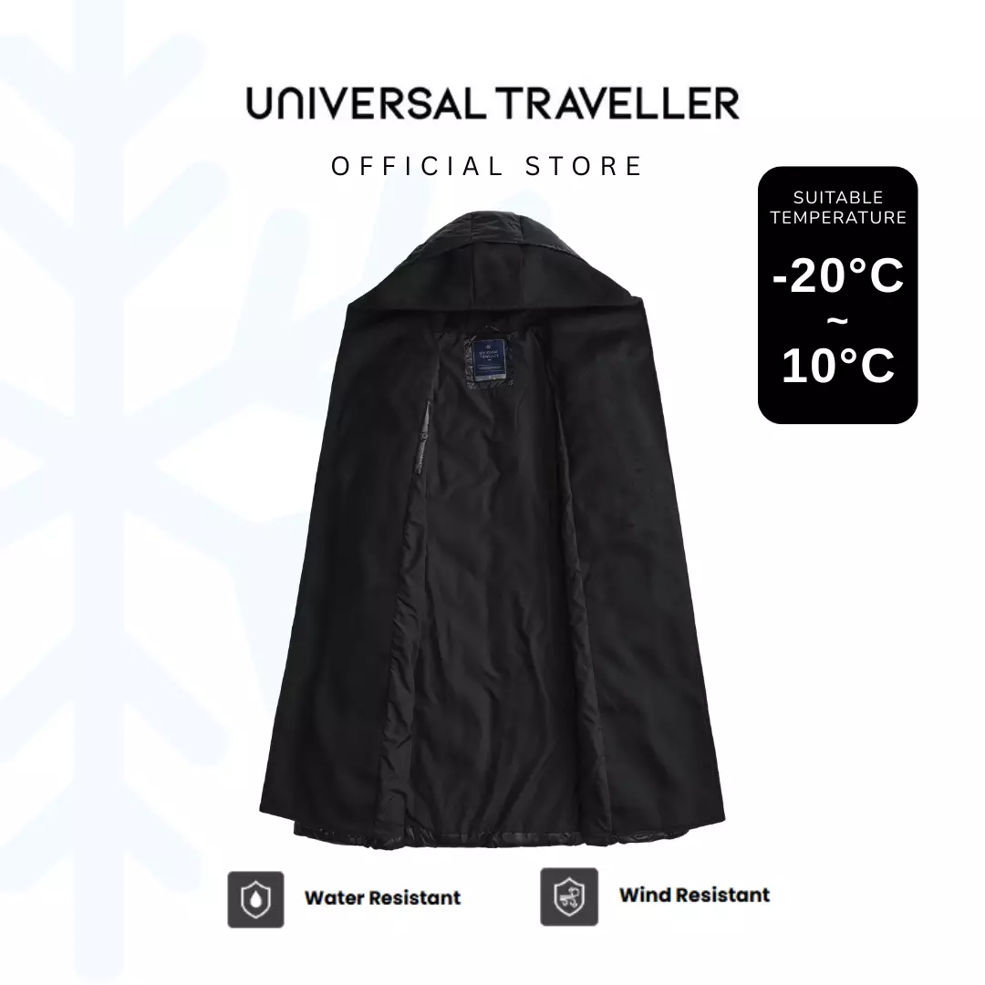 UNIVERSAL TRAVELLER  ELEGANT QUILTED MIDNIGHT DOWN COAT DJW25023