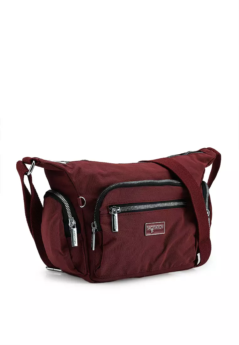 Metallic Series Crinkle Nylon Crossbody Bag