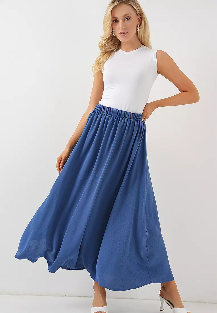 Women's Long Ayrobin Skirt 8050 - Indigo