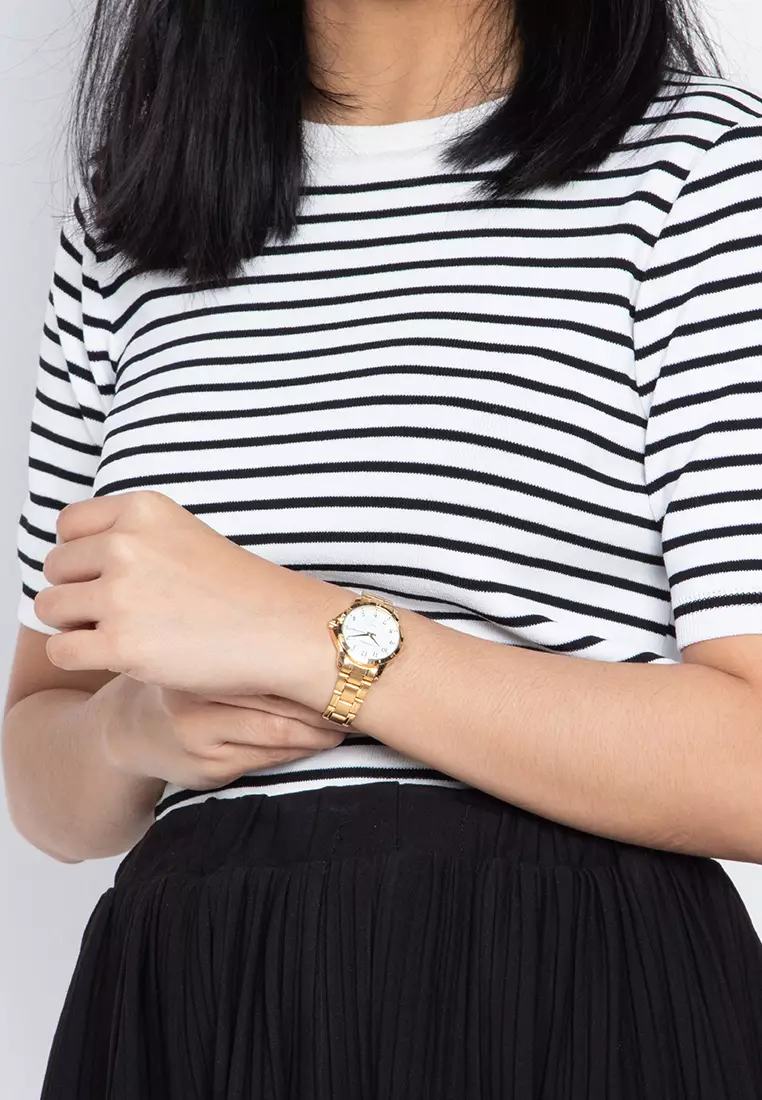 Analog Watch 20122201-Gold - White Dial