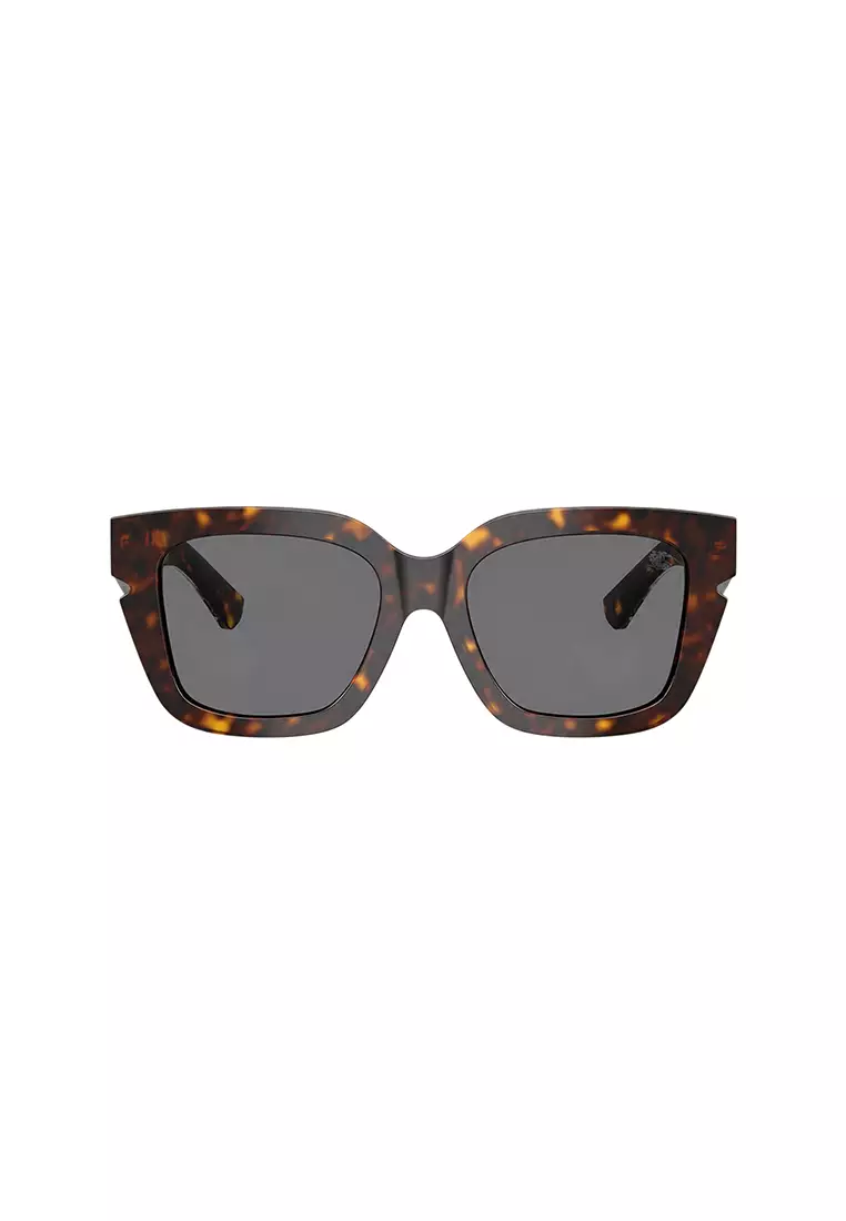 Women's Square Frame Dark Havana Acetate Sunglasses - BE4453