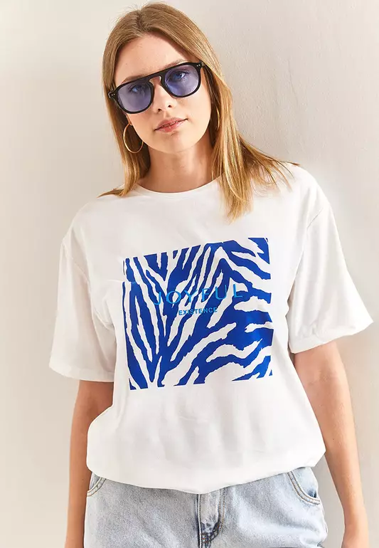 Patterned Combed Cotton T-Shirt