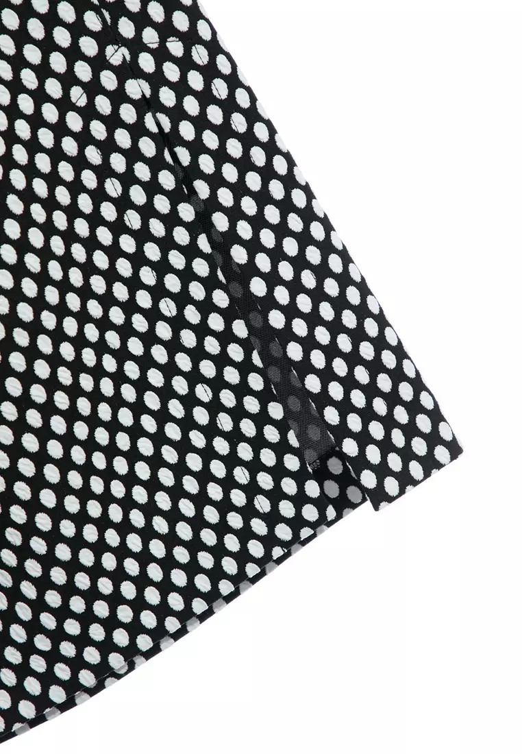 White Polka Dot Pencil Skirt