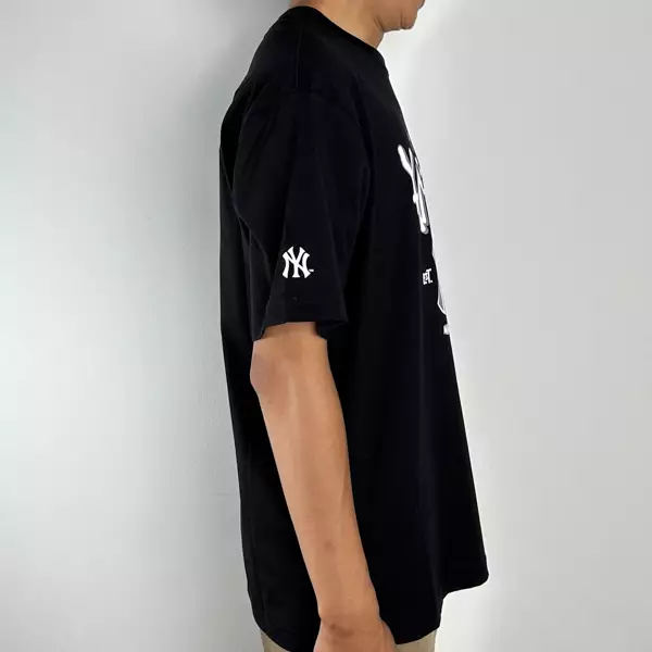 Kaos MLB NY YANKEES MULTI LOGO MAJOR LEAGUE GREY BLACK TSHIRT 100% ORIGINAL