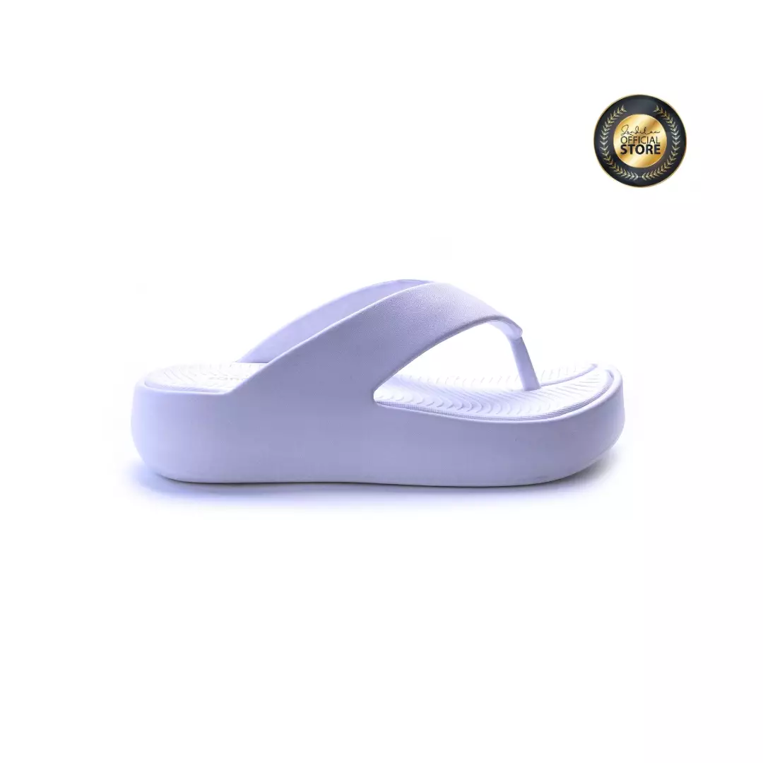 ZANDILAC - SANDAL WANITA DEWASA CH210315WD sandal jepit wedges full karet PUTIH