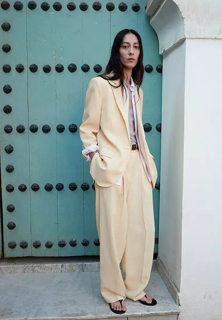 Straight Linen-Blend Trousers