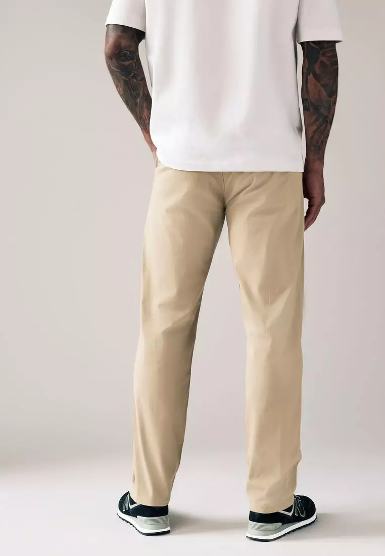 Stretch Chinos Trousers Straight Fit