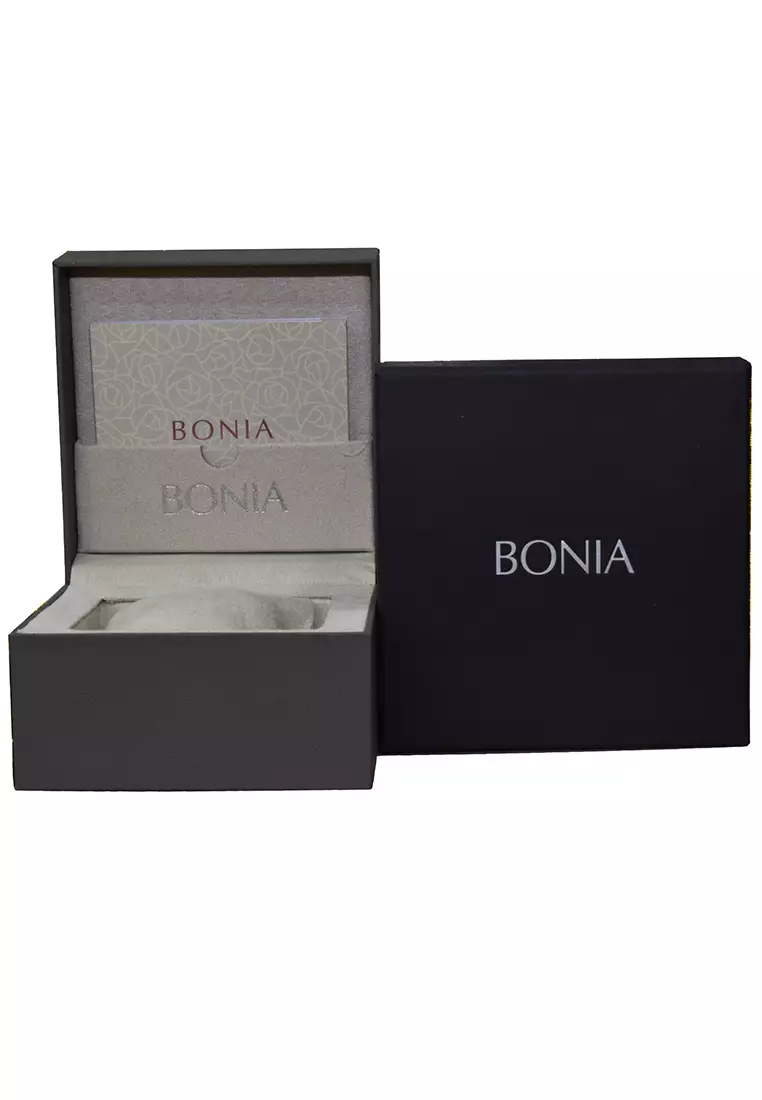 Bonia - Jam Tangan Pria - Rosegold - Blue Leather Strap - BNB10393-1582C