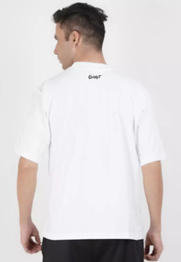 Oversized Cactus Mouth White  Cotton Short Sleeve Essential T-Shirt