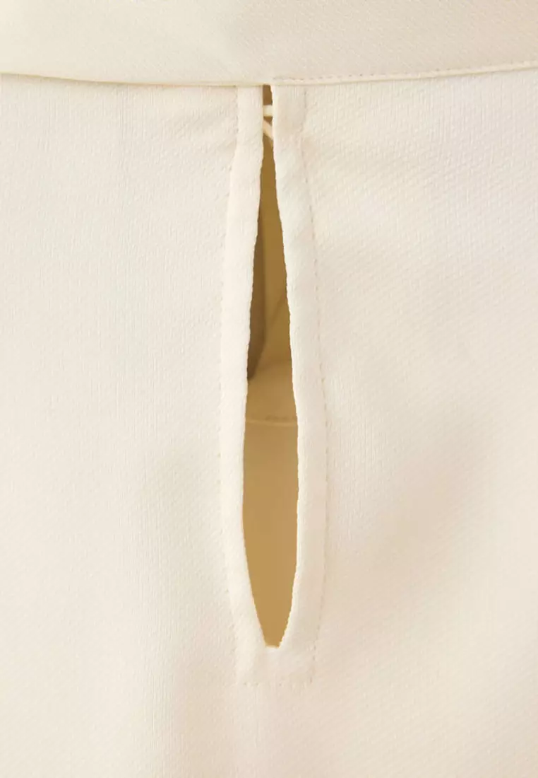 High-Neck Blouse With Scarf Detail
