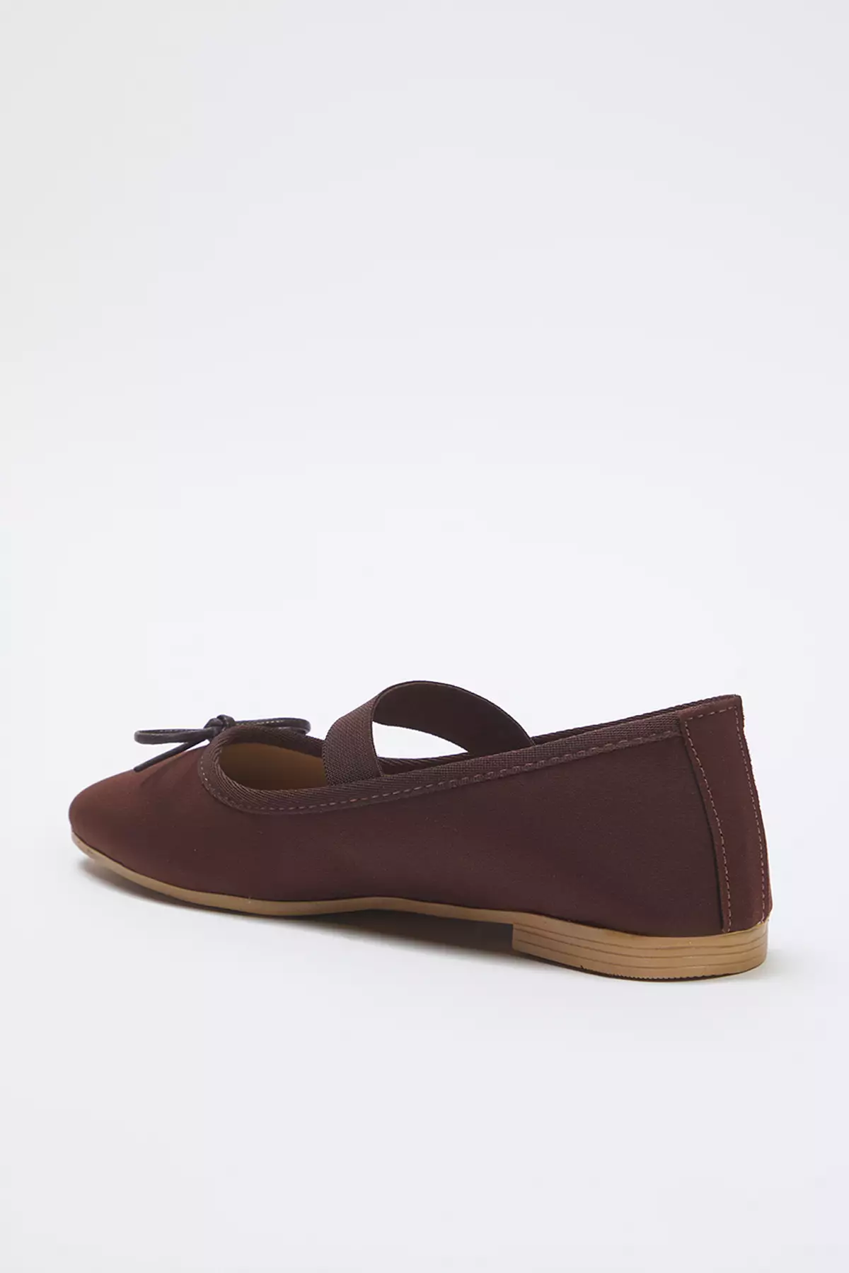 Brown Bow Almond Toe Mary Jane Women's Ballerina Flats Takss25Be00038