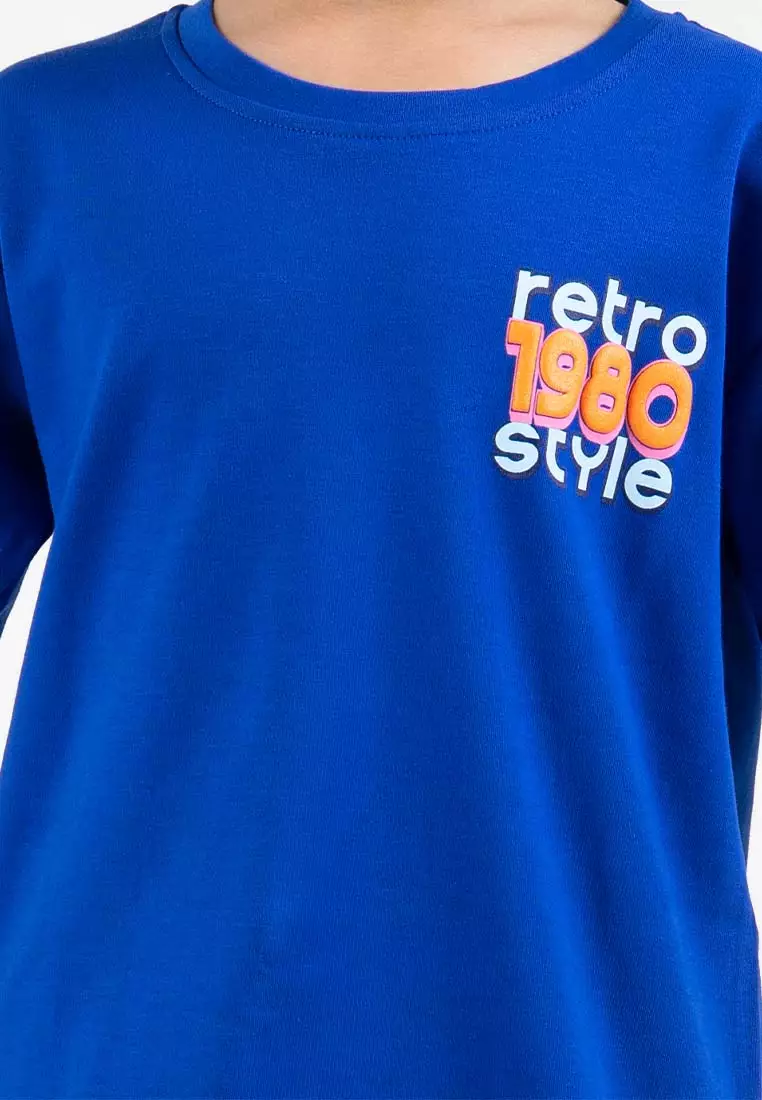 Forest Kids Boys Premium Cotton Interlock Round Neck Graphic T-Shirt | Baju T-Shirt Budak Lelaki - FK20218-34RoyalBlue