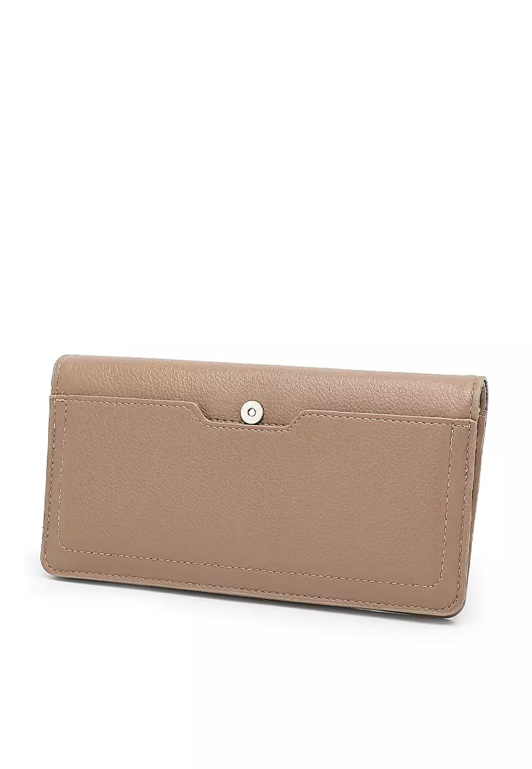 2 In 1 Long Purser with Coin Purse - Khaki