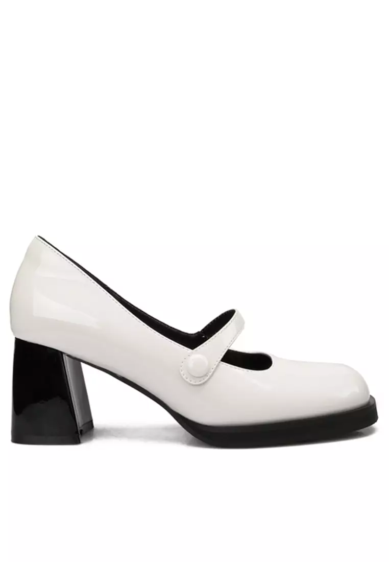 7CM Square Toe Patent Leather Mary Jane Shoes TE2156-1