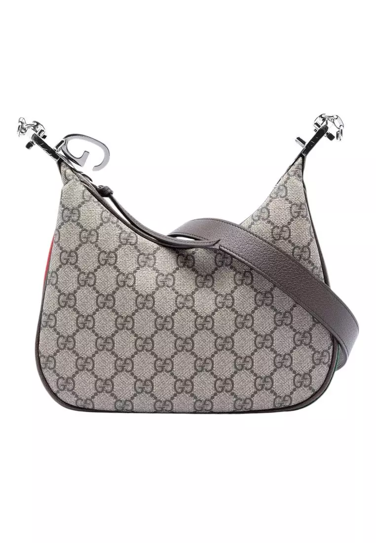 Pre-Loved Gucci Small Gg Supreme Web Attache Crossbody