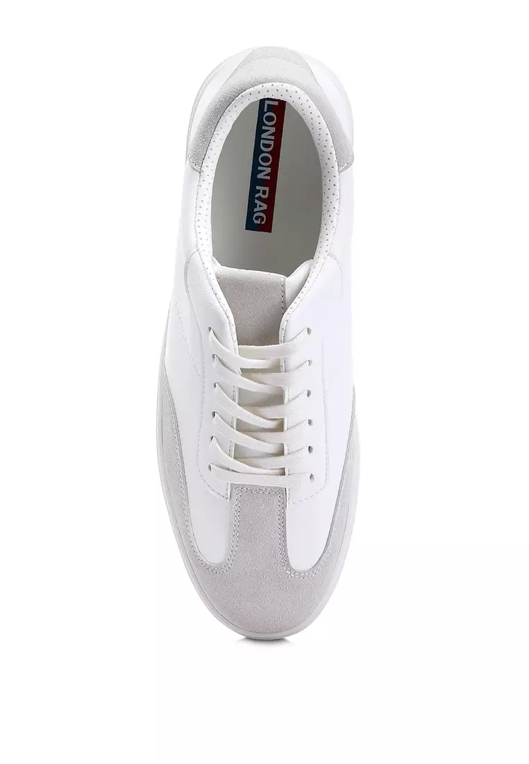 Contrasting Sole Men's Sneakers in White