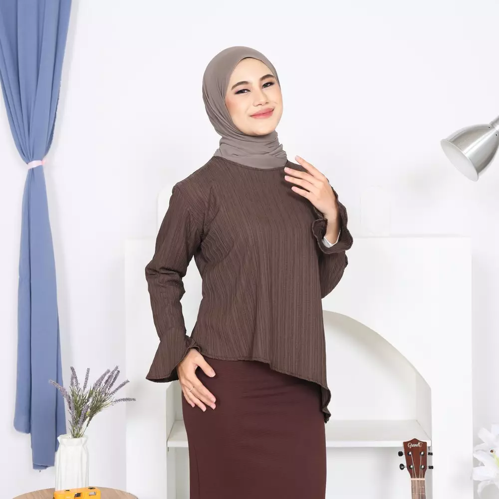 Giselle Blouse Asimetris - Mahogany M19826 R57S4