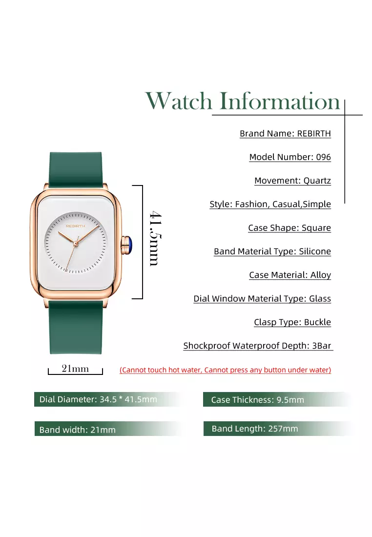 Jam Tangan Wanita Santai Display Kuarsa Tahan Air Wanita Tali Silikon Jam Tangan Cewek greenwhite