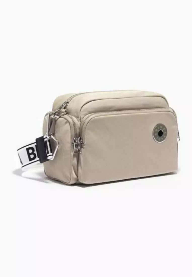 Bimba Y Lola M Light Khaki Nylon Crossbody Bag