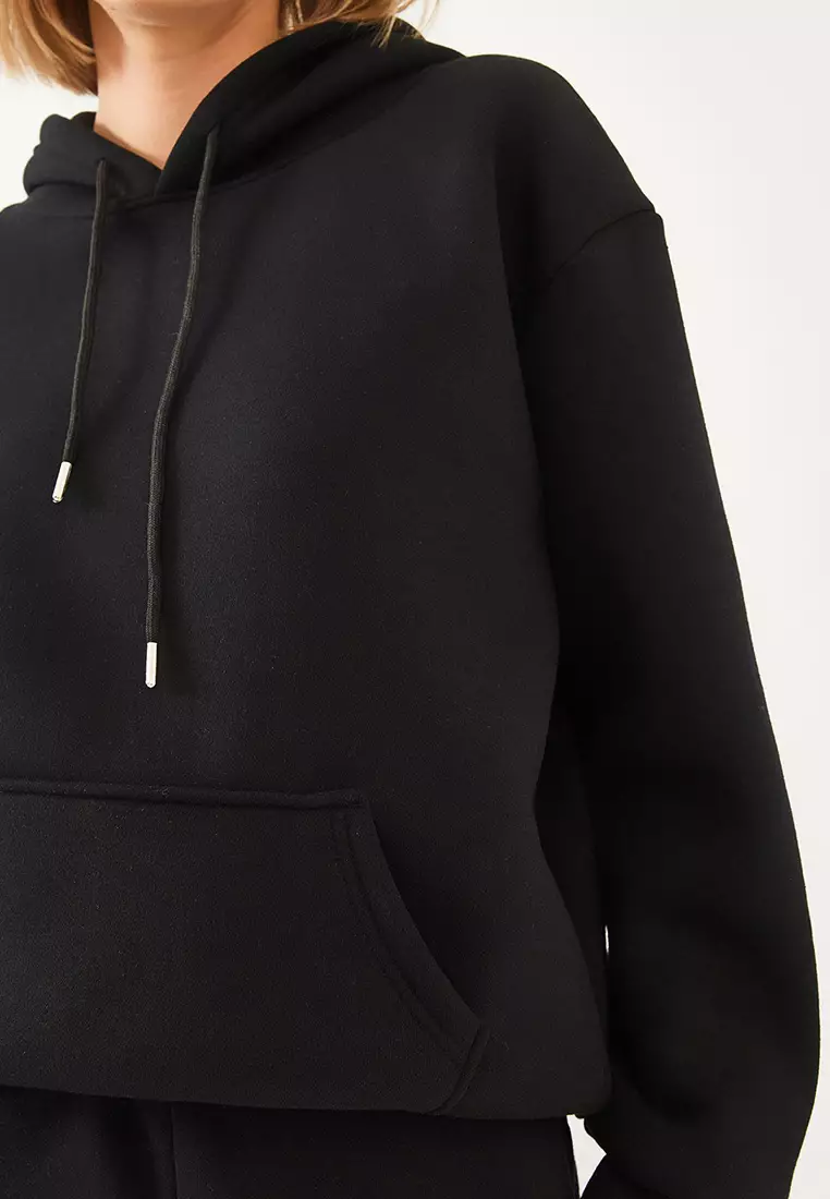 Women's Kangaroo Pocket Hooded Bottom-Top Set Mbhs014 60601014