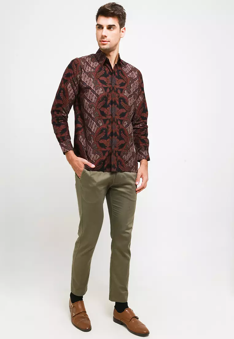 BATIK TALENTA EXCLUSIVE Lengan panjang BURGANDRY A446