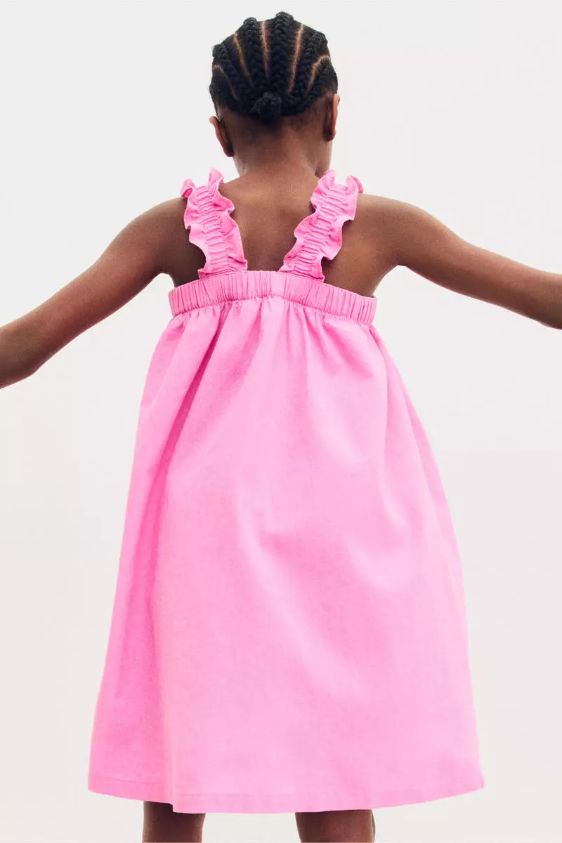 Linen-blend dress