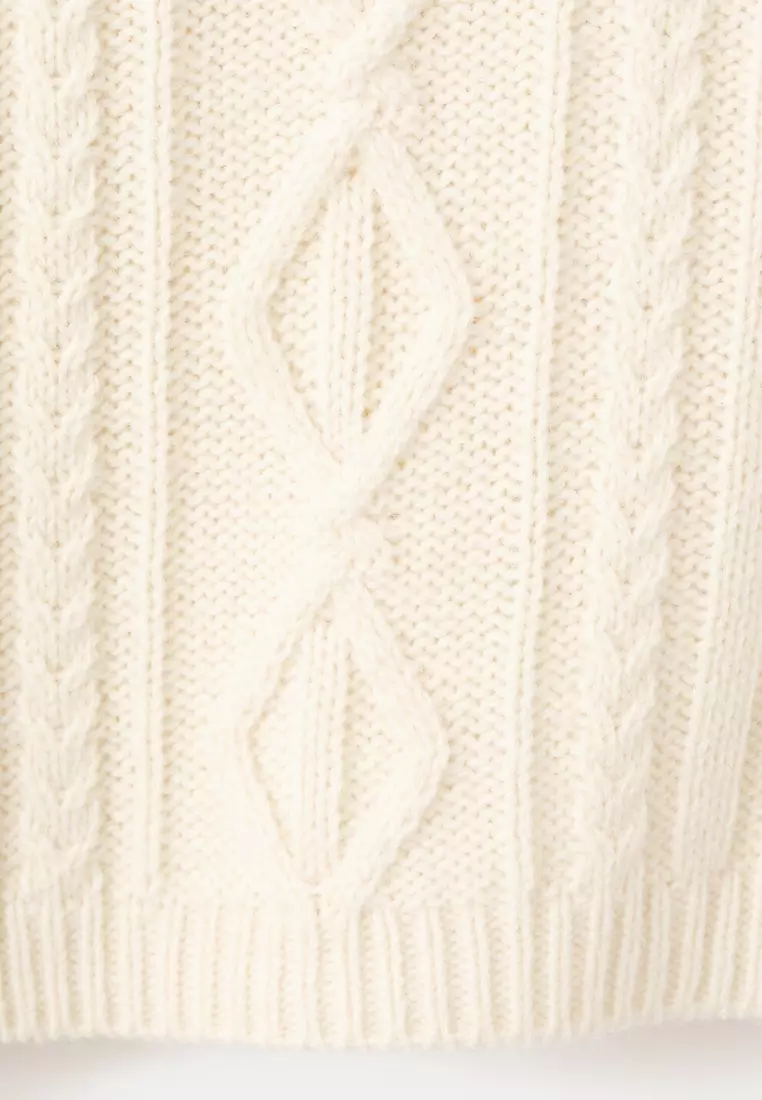 Braided Wool-Blend Sweater