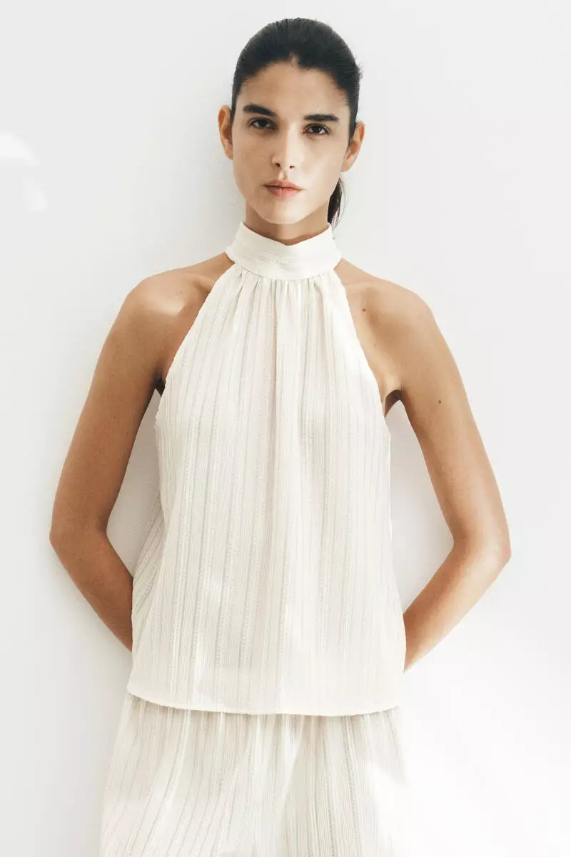 Textured jersey top