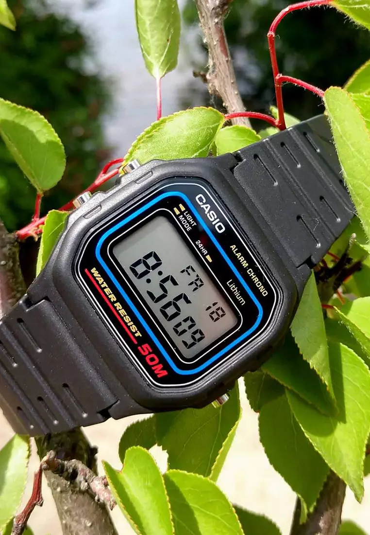 Men Digital Watch W-59-1VQ Black Resin Strap