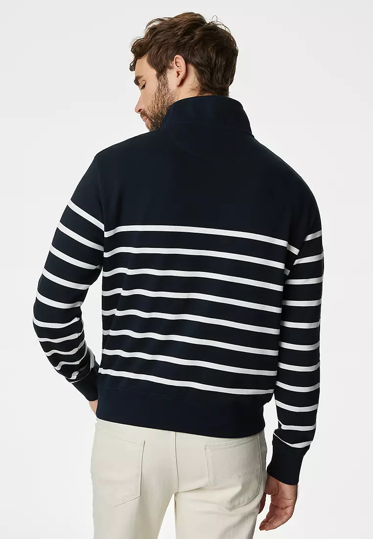 Pure Cotton Striped Sweatshirt