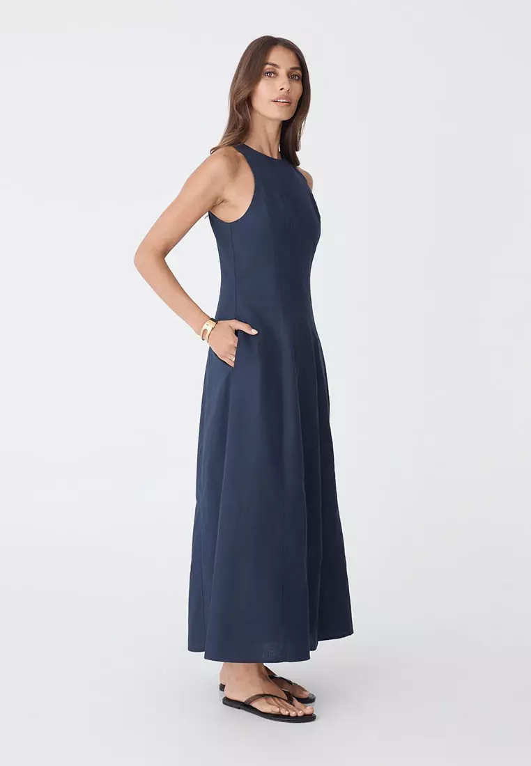 Tory Linen Blend Panel Dress