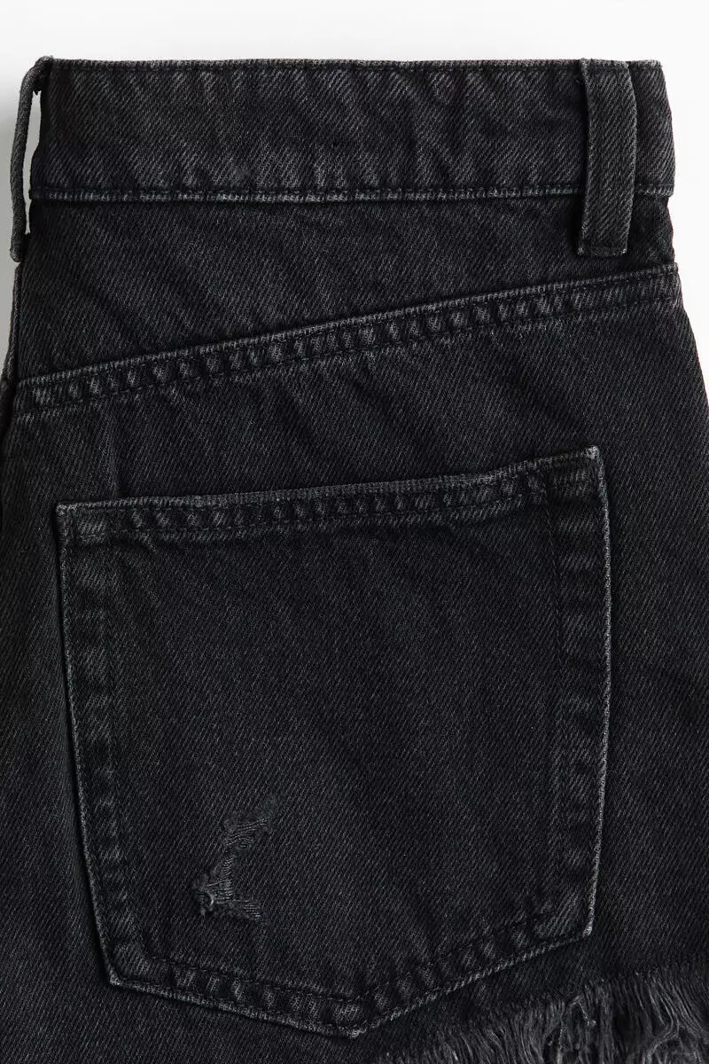 Worn-look denim shorts