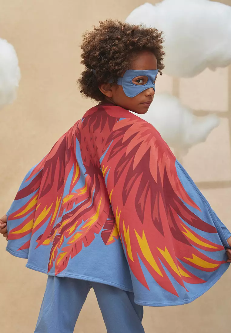 Pyjamas Set with mask and Phoenix printed Cape