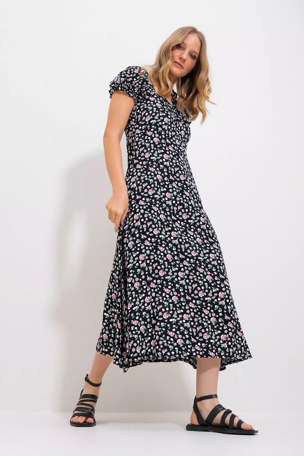 Printed Midi Dress