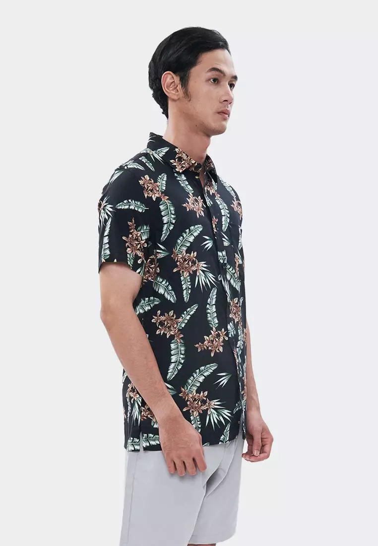 MANZONE Kemeja lengan pendek BLAZING -BLACK