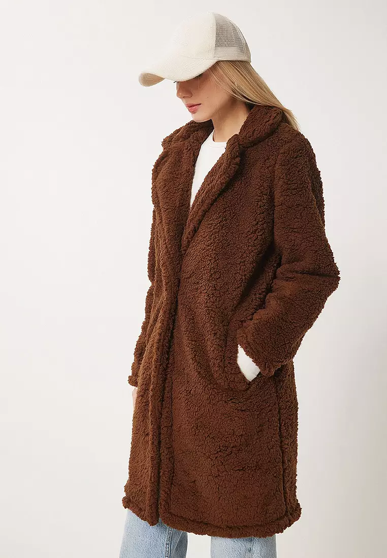 Lapel Plush Coat Firm