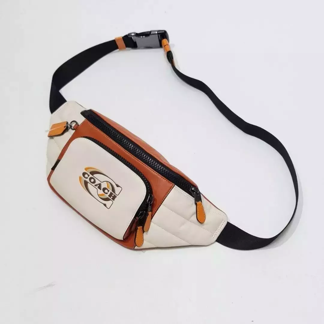 CE552 TRACK BELT BAG QUILTED LEATHER CHALK SUNSET MULTI