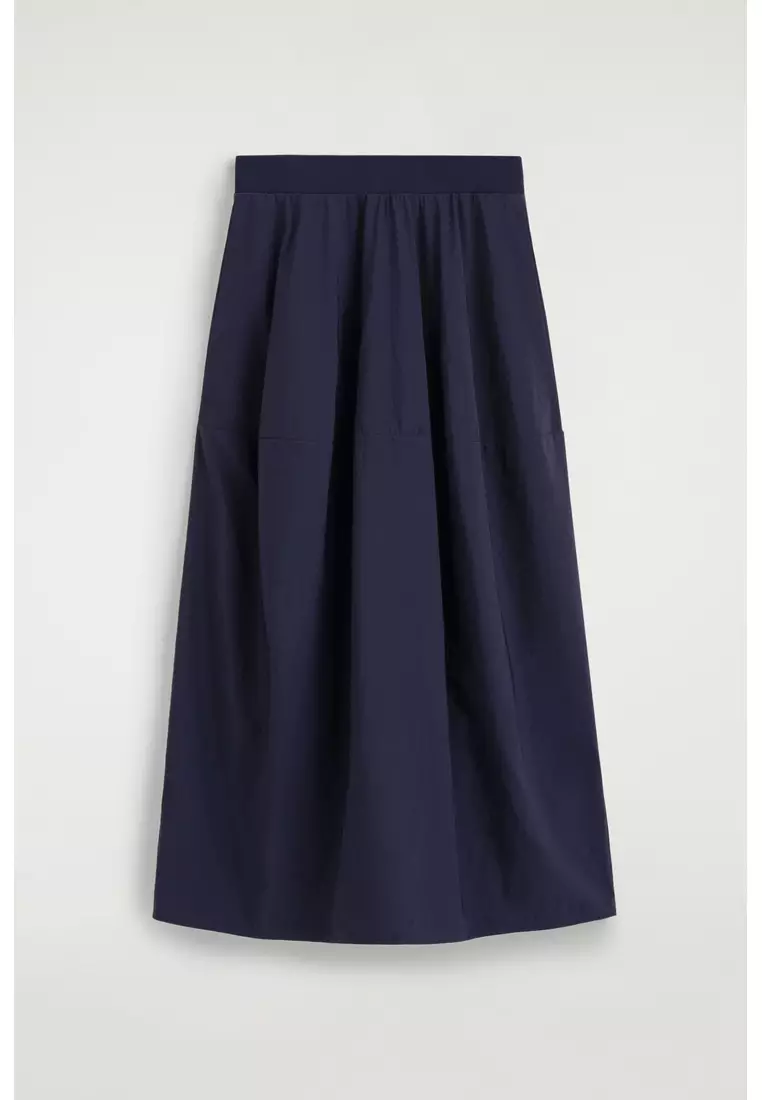 SCULPTED NYLON MIDI SKIRT