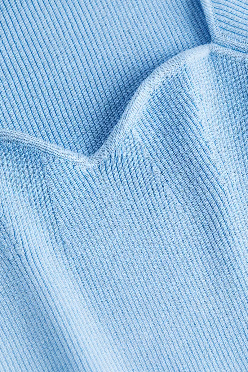 Bustier-look rib-knit top