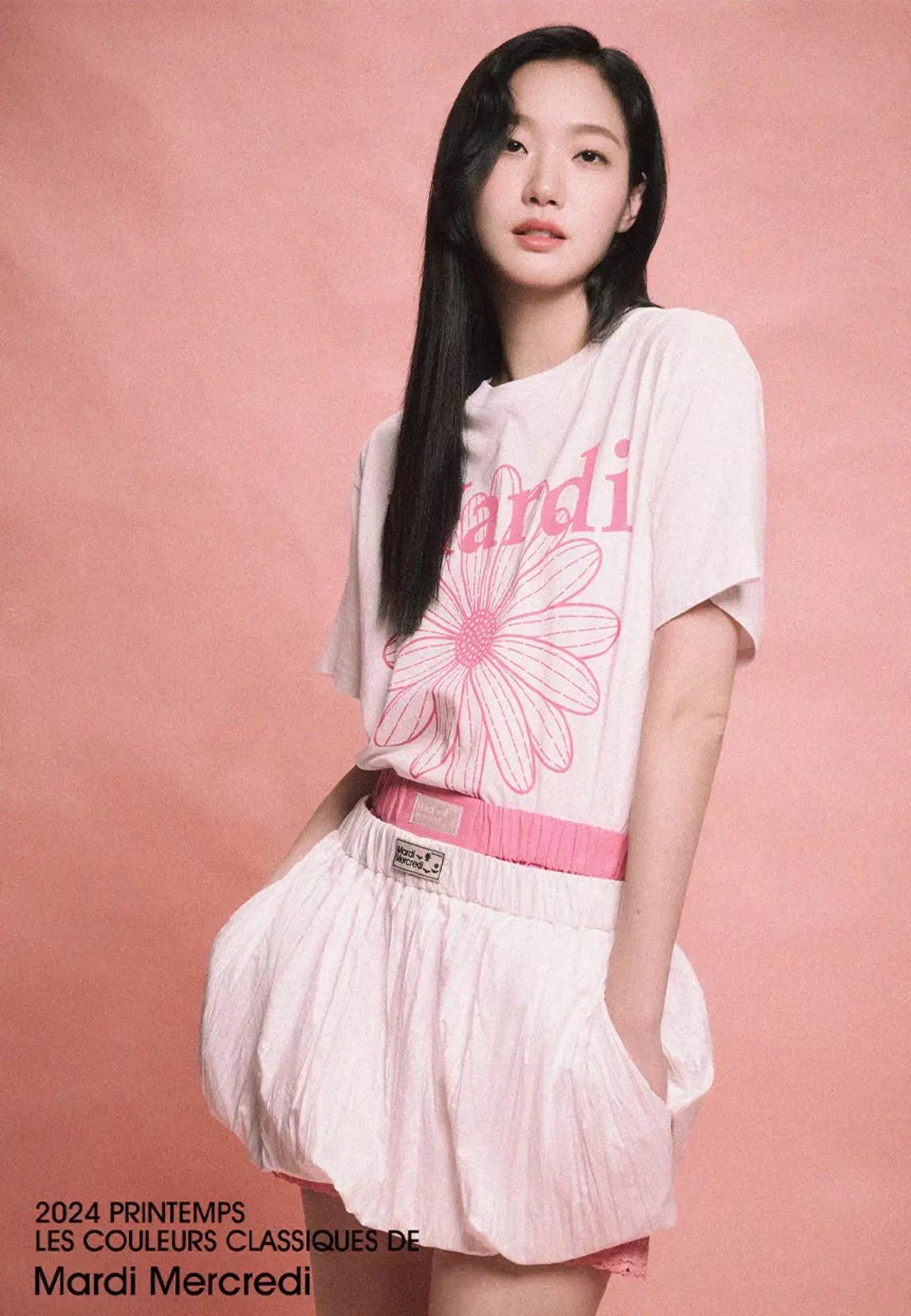 Tshirt Flowermardi -White Pink