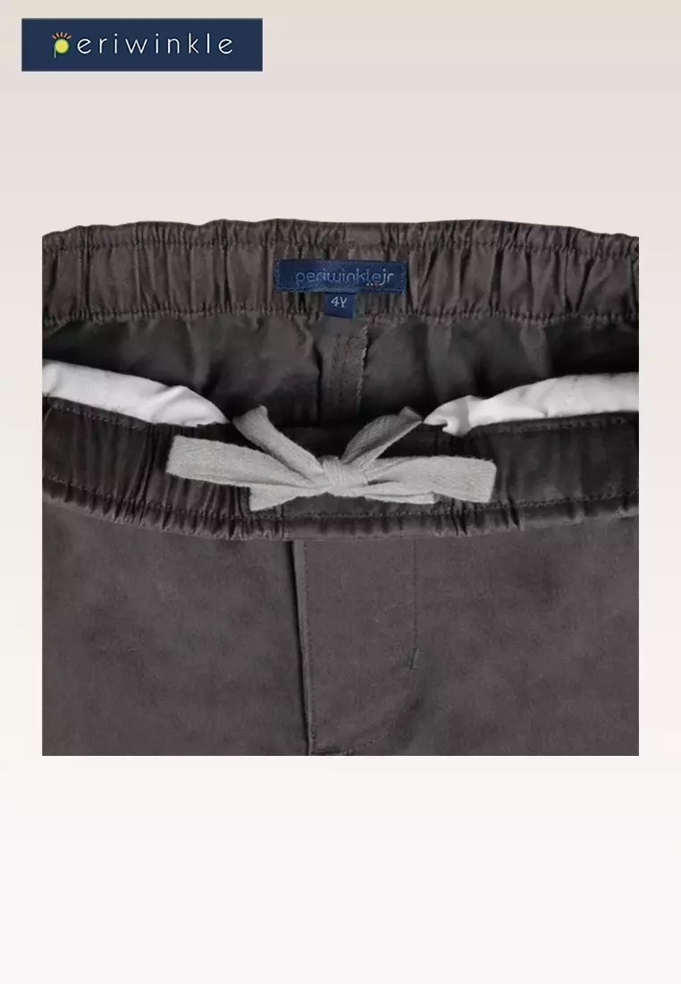 Nevon Boys Gray Drawstring Jogger Pants