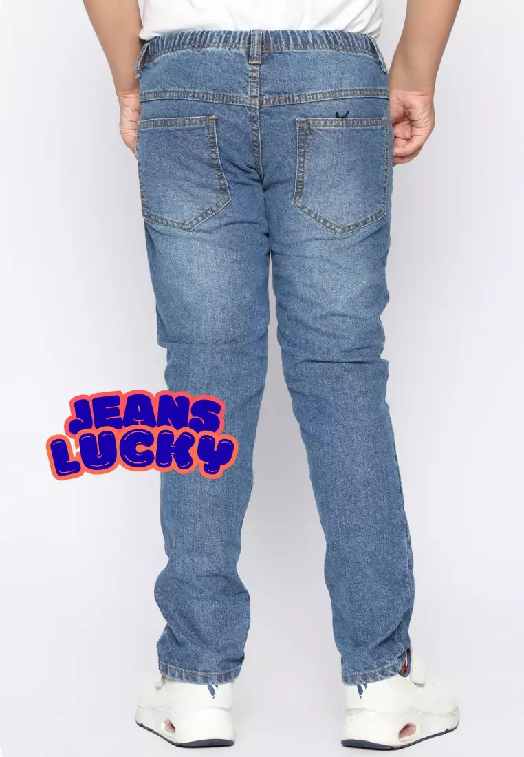 Celana Panjang Anak Laki & Perempuan Jeans Lucky Mid Blue