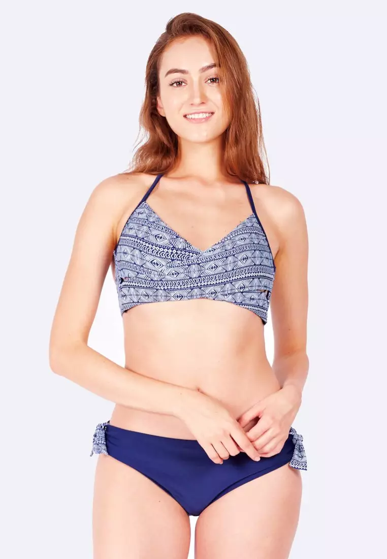 FUNFIT Crossover Bikini Top in Trellis Print (XS - L) 2024