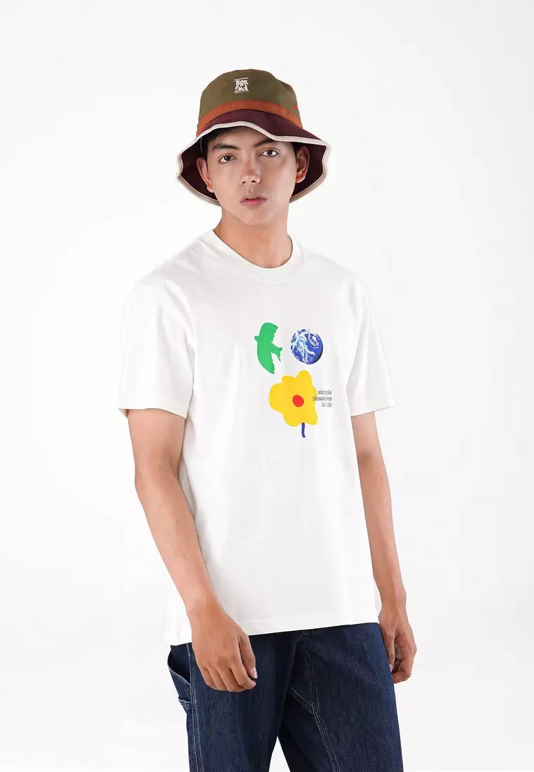 Three2nd Men's T-Shirt Short Sleeve Element Simple Pleasure 050124