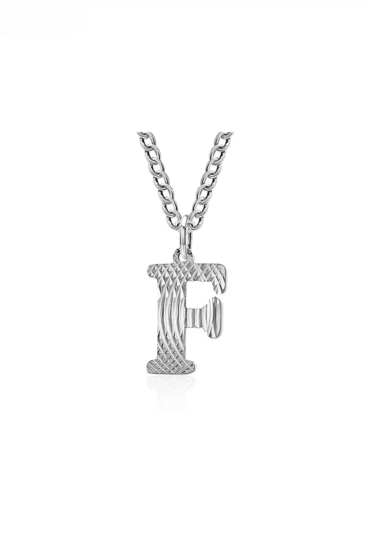 Unisex Design Titanium Steel Alphabet Pendant Necklace JW QF-DZ474