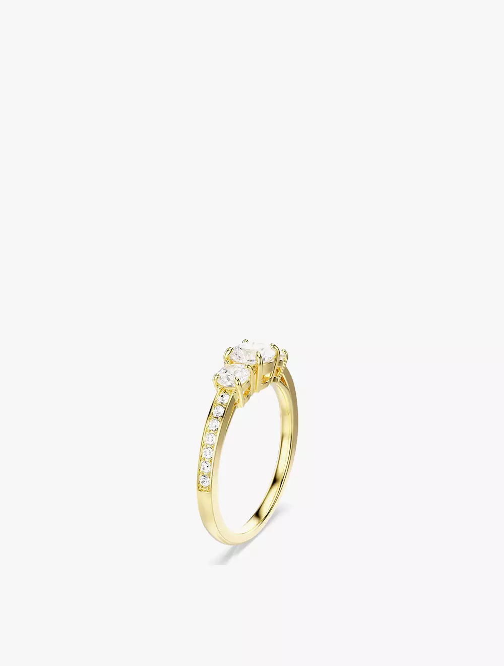 Stilla Attract ring, Round cut, White, Gold-tone plated