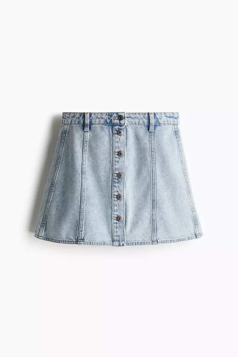 A-line denim mini skirt