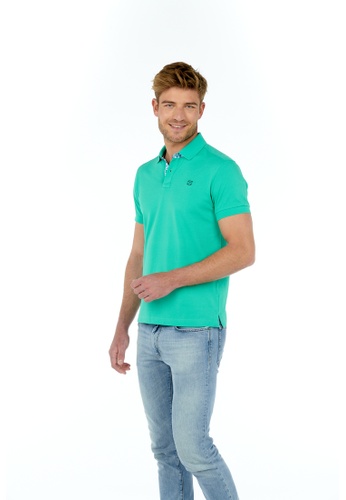 HOM green Polo S/S Solid Trim Fabric 9ED49AAD47CD72GS_1